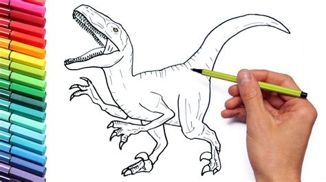 Fruit icons colored set with coco melon maize vector. Drawing and Coloring Velociraptor Jurassic World - Dinosaurs Coloring Page For Children - YouTube