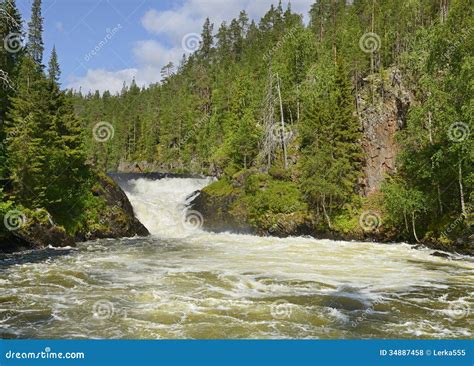 Rough River With Rapids Stock Photo Image Of River Kuusamo 34887458