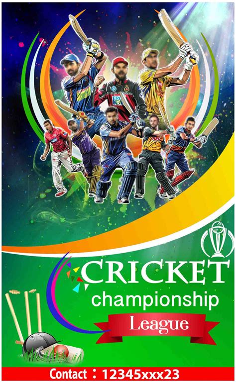 Simple Psd Cricket Tournament Poster Design Picture Density