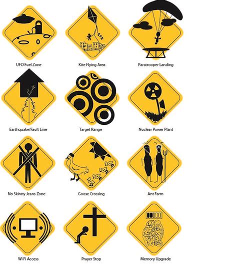 Yellow Diamond Road Signs