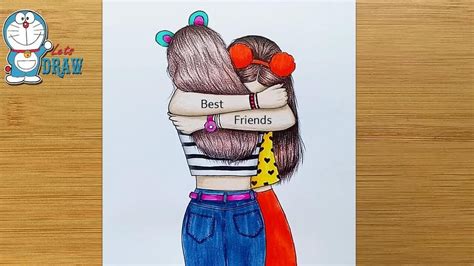 Best friends ❤ pencil sketch tutorial how to draw bff ▻ used things ▭▭▭▭▭▭▭ pencil name : Best friends Drawing Tutorial - step by step || How To ...