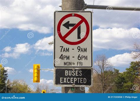 No Left Turn Sign Stock Photo Image Of Signs Safety 217233058