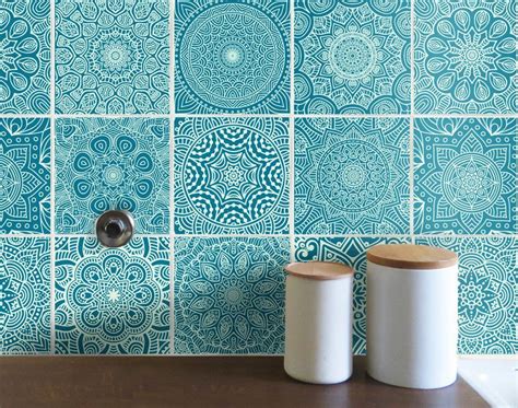 Tile Decals Mandala Mint Green 12 X Your Size Peel And Stick Tile