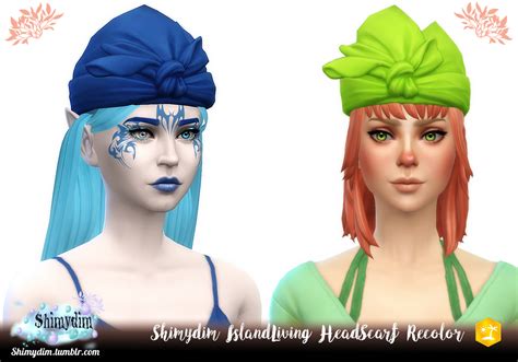 Shimydim Sims S4 Islandliving Head Scarf Recolor