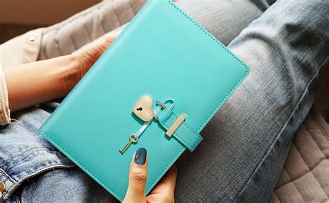 a5 heart shaped lock diary refillable notebook pu leather journal travel diary with