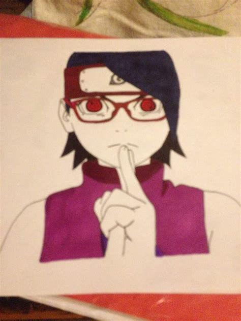 Dibujando A Sarada Uchiha Boruto Amino Fans Amino