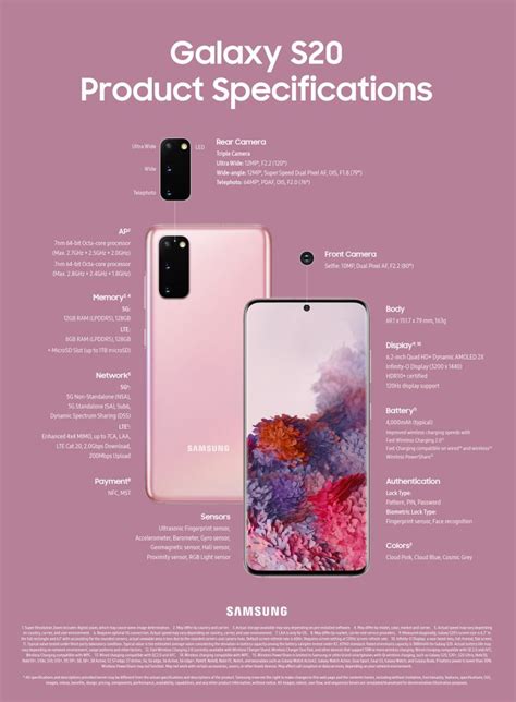 Samsung Galaxy S20 5g Specifications Phones Ltd