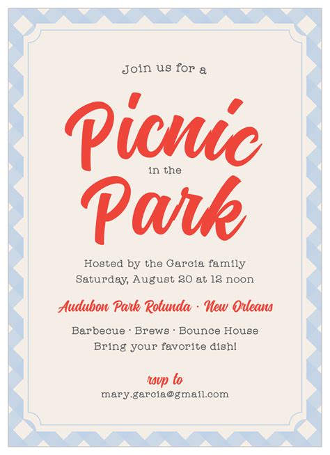 Picnic Birthday Party Invitation Wording The Cake Boutique