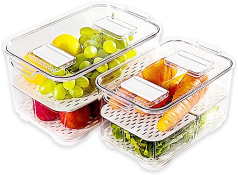 elabo food storage containers fridge produce saver stackable refrigerator organizer keeper