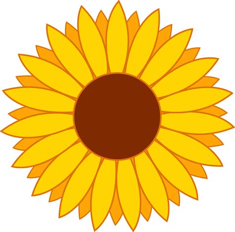 Simple Yellow Sunflower Design Free Clip Art
