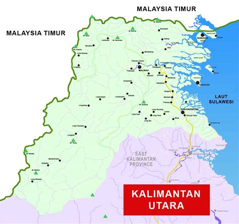 Gambar Peta Kalimantan Utara Beserta Kabupaten Dan Kota Tarunas