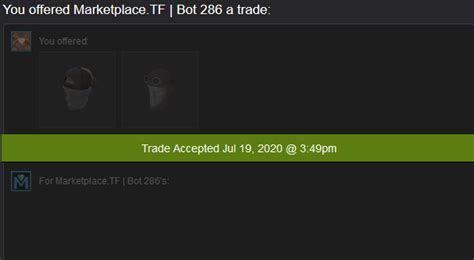 Says Marketplacetf Bot Has Accepted My Trade But The Items Arent In