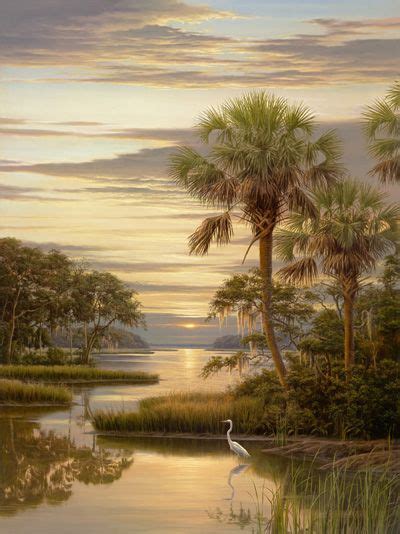 Everglades Glow A Henry Von Genk Original Florida Art Palm Trees