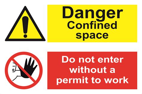 Self Adhesive Combsignage Danger Confined Space Products Traconed