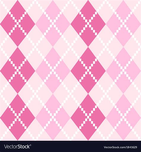 Pink Seamless Argyle Pattern For Valentines Day Vector Image