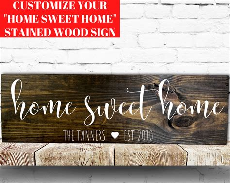 Home Sweet Home Wood Sign Custom Home Sweet Home Sign Wood Etsy Uk
