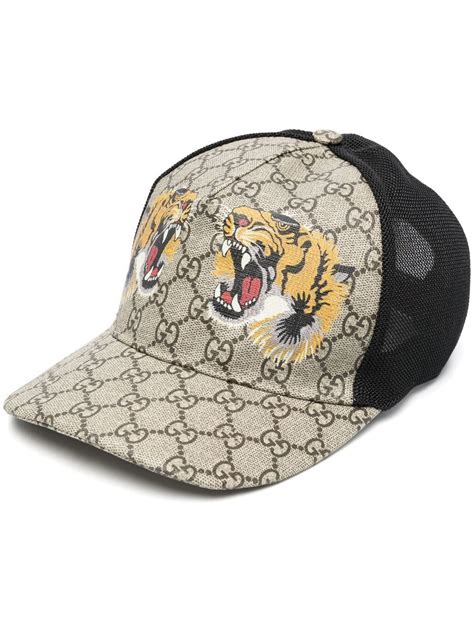 Gucci Gg Supreme Tiger Motif Cap Farfetch