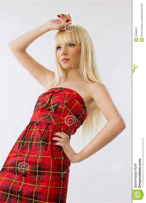Beautiful Woman In Red Dress Stock Image Image Of Human