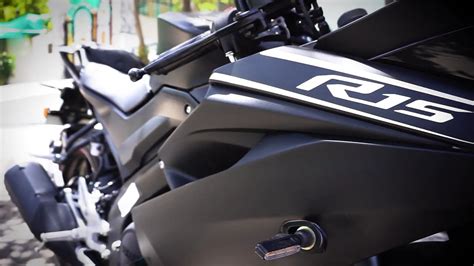 Yamaha R15 V3 Modified Matte Black Wrap And Accessories Youtube