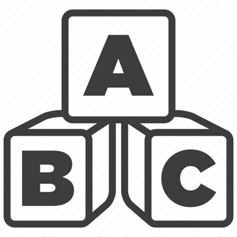Abc Alphabet Block Blocks Kid Letter Text Icon