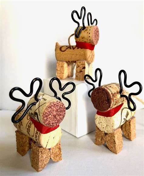 Reindeer Wine Cork Ornament Etsy