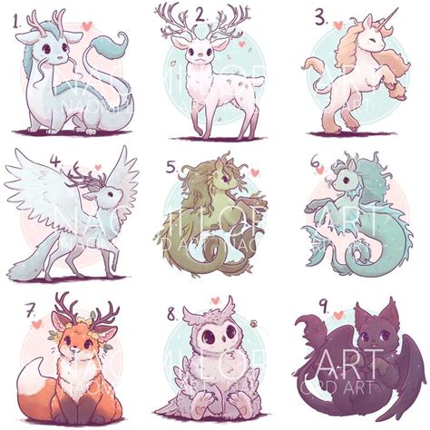 Cute Mythical Creatures Pt Stickers Or Prints Etsy Nederland Artofit