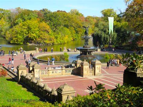 Bethesda terrace and fountain are two architectural features overlooking the southern shore of the lake in new york city's central park. The Fountain of Angels in America | Arnold Zwicky's Blog