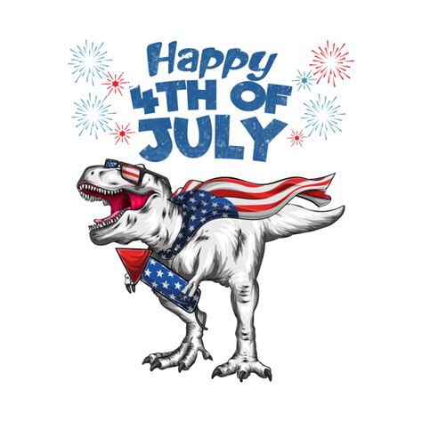 T Rex Dino Dinosaur Funny 4th Of July 2021 Fourth Of July For Mens And