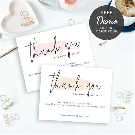 Customer Thank You Card Business Thank You Cards Watercolor