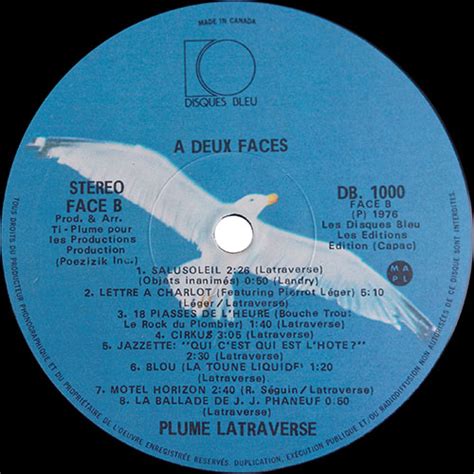 À Deux Faces 1976 Plume Latraverse