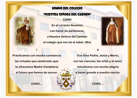 Himno Del Colegio Nuestra Señora Del Carmen Ue Colegio Nuestra