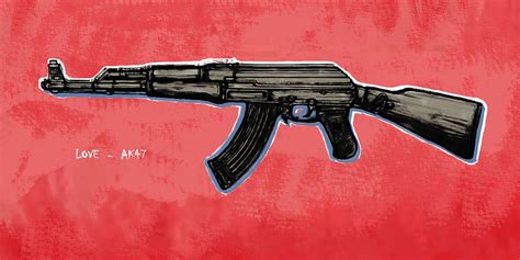 Ak 47 Gun Pop Art Drawin Poster Drawing By Kim Wang