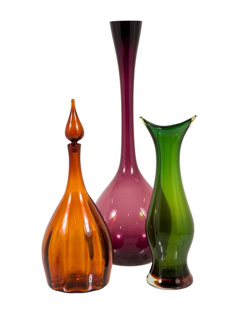 Decorative Vase Set Of Three Art Glass Vases Decor And Accessories