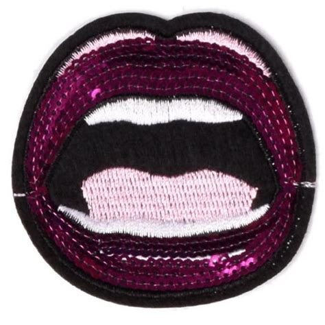 Fashion Cute Patch Suquins Diy Women Embroidery Mouth Lips Iron On