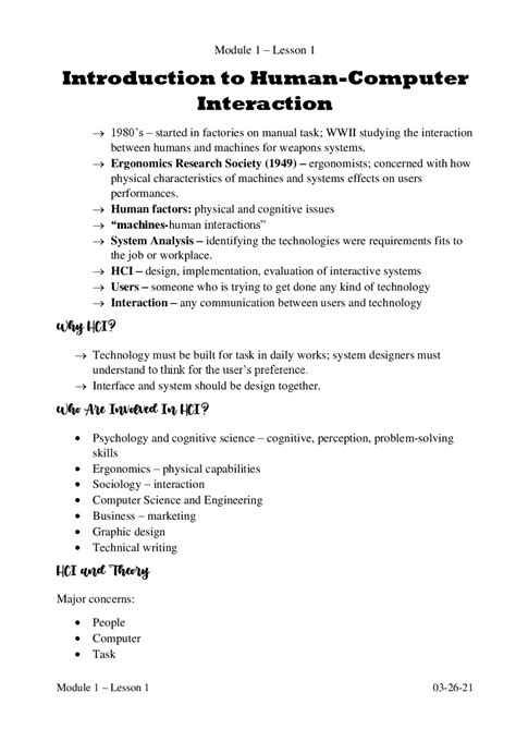 Module 1 Introduction To Human Computer Interaction Lecture Notes