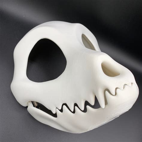 Toony Canine Bone Skull Mask Movable Moving Hinge Jaw 3d Etsy