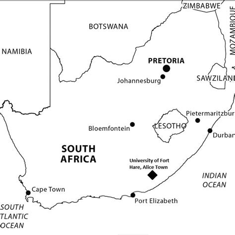 A Map Indicating The Experimental Site At The University Of Fort Hare