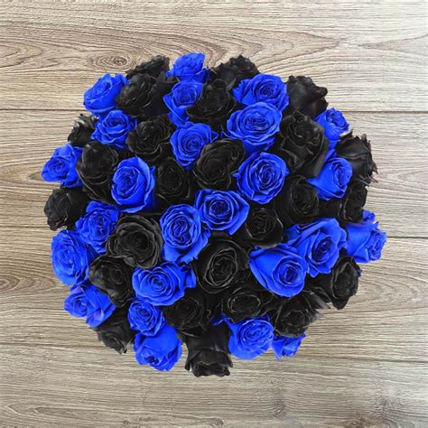 Black And Blue Roses Bouquet Delivery