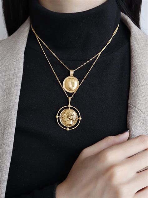 Coin Pendant Layered Necklace Men Women Fashion And Apparel Accesorios