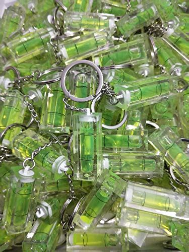 2pcs Mini Bubble Level Acrylic Green Spirit Levels Key Ring Style