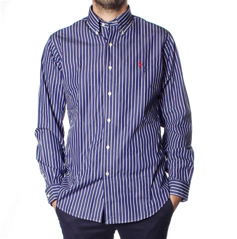 Camisa Algodón De Polo En Raya Azul Y Blanca Menswear Mens Tops Shirts