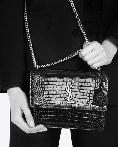 Find crocodile leather in canada | visit kijiji classifieds to buy, sell, or trade almost anything! Saint Laurent SUNSET Medium In Crocodile Embossed Shiny ...