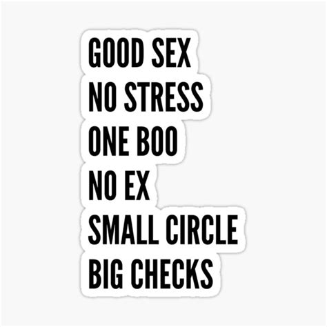 Good Sexno Stress One Boono Exsmall Circlebig Checks Sticker For Sale By Sanjuarts