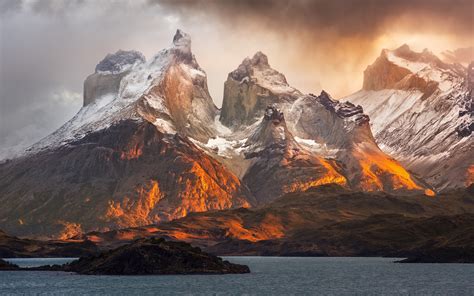 Wallpaper Patagonia Nature Landscape Mountains Lake Clouds 1920x1200