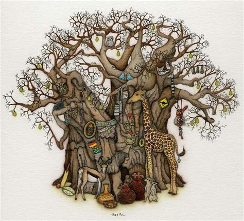 Tracey And Florians Baobab Tree Tatuagems Masculinas Baobá Ilustração