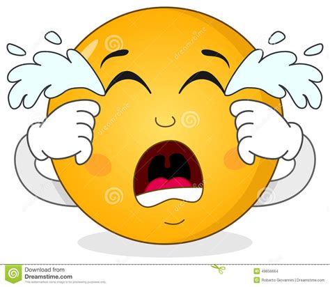 Sad Crying Smiley Emoticon Character Stock Vector Image