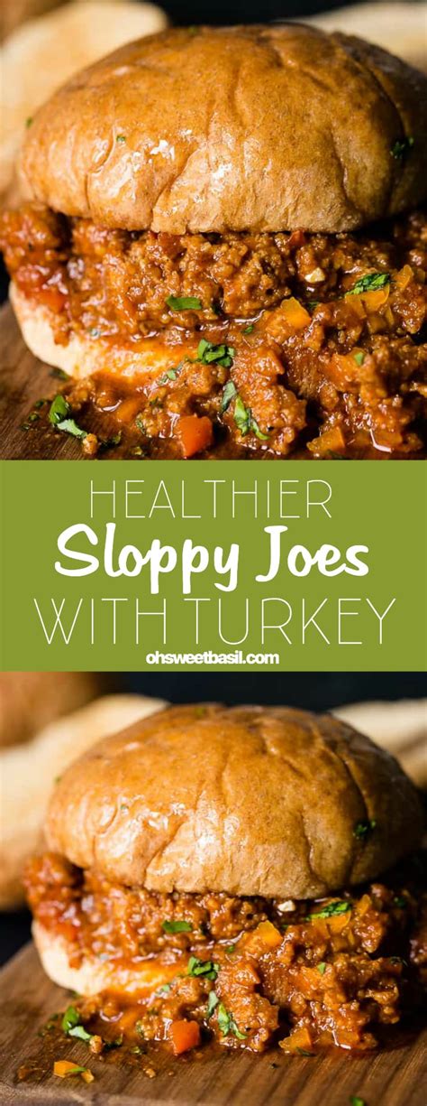Healthy Ground Turkey Sloppy Joes Recipe So Easy Oh Sweet Basil
