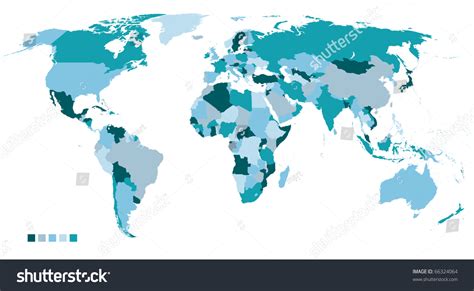 Highly Detailed Political World Map Stock Illustration 66324064
