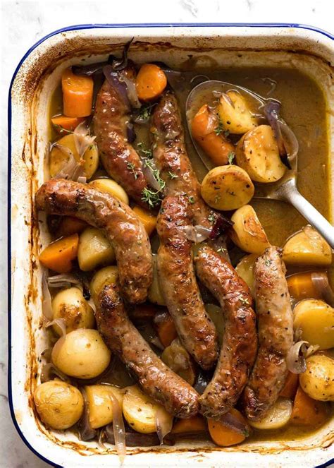 Place your potatoes on a baking sheet and bake in an oven preheated to 425°f for 30 to 45 minutes. Sausage Bake with Potatoes and Gravy | RecipeTin Eats