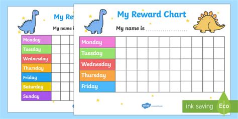 My Reward Chart Dinosaurs My Reward Chart Dinosaurs Chart